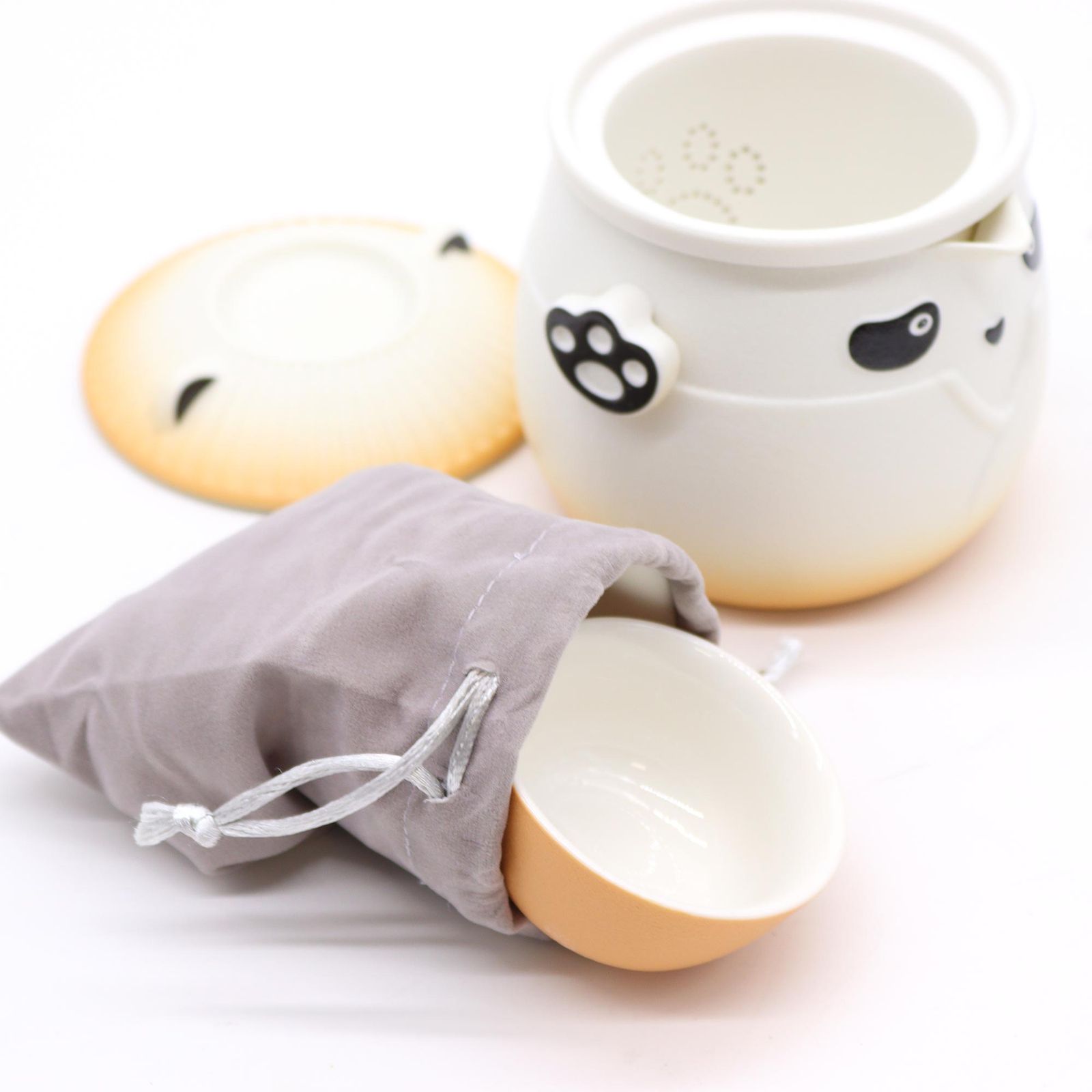 Juego de Té Panda y 3 Tazas – Naranja - Imagen 6