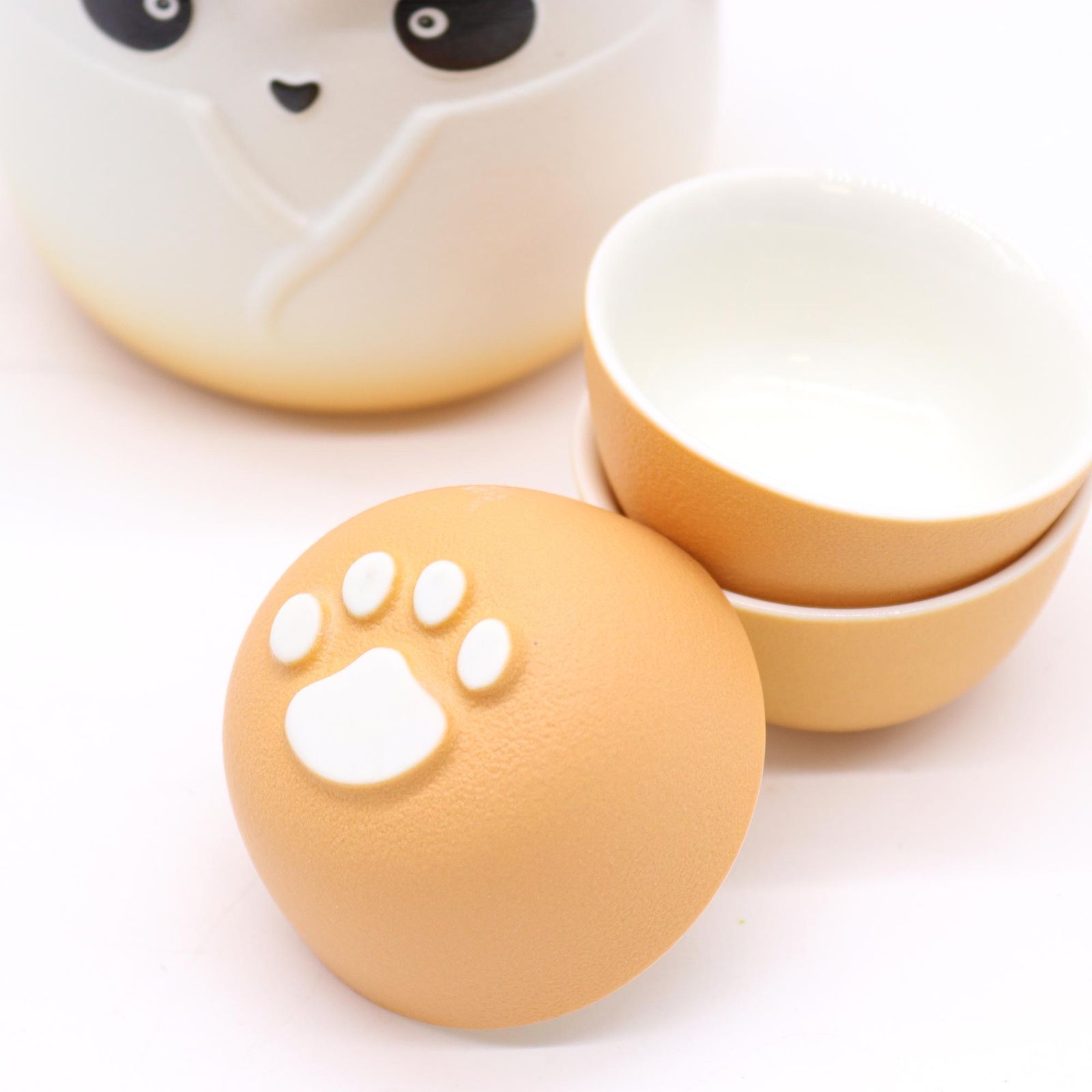 Juego de Té Panda y 3 Tazas – Naranja - Imagen 5